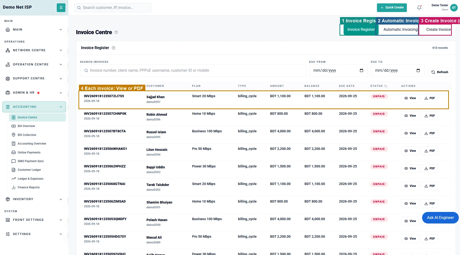 Invoice Centre