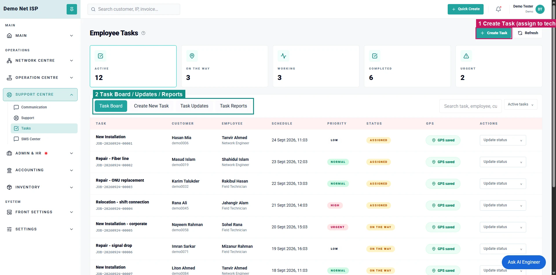 Employee Tasks
